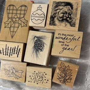 Stampin' Up! Holiday Cheer Wooden Stamp Set and others